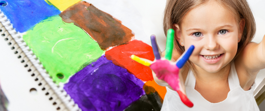 girl with paint on her hands