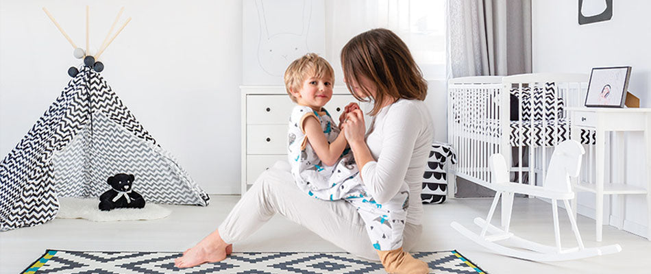 mum with toddler in nursery