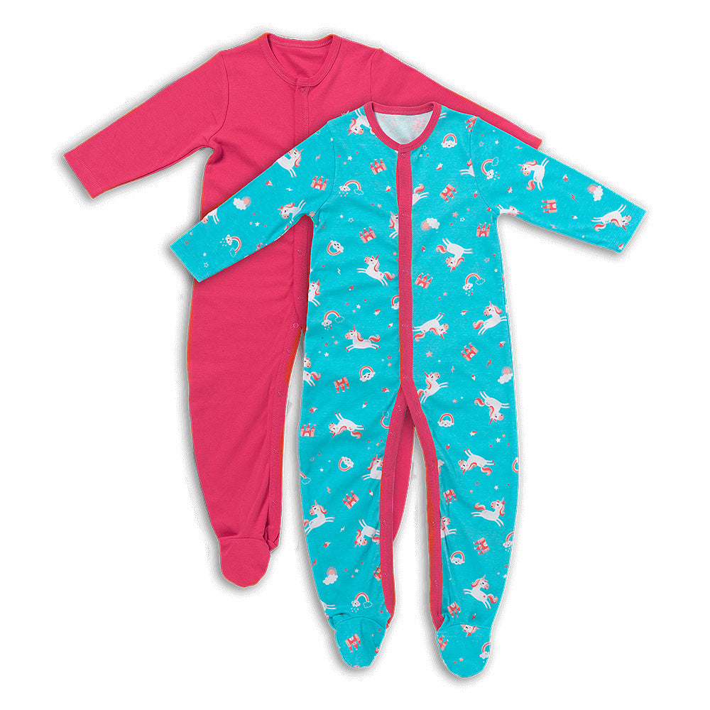 100% Organic Long Sleeve Baby Pyjamas - 2-pack