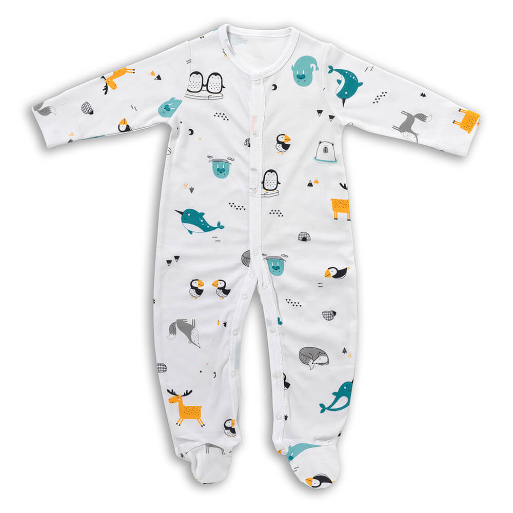 100% Organic Long Sleeve Baby Pyjamas - 2-pack