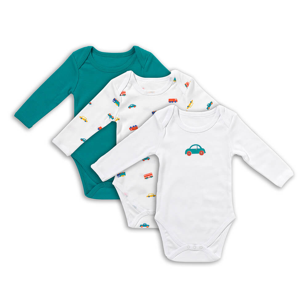 Organic Long Sleeve Baby Body - 3-pack