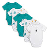 100% Organic Short Sleeve Baby Body - 5-pack