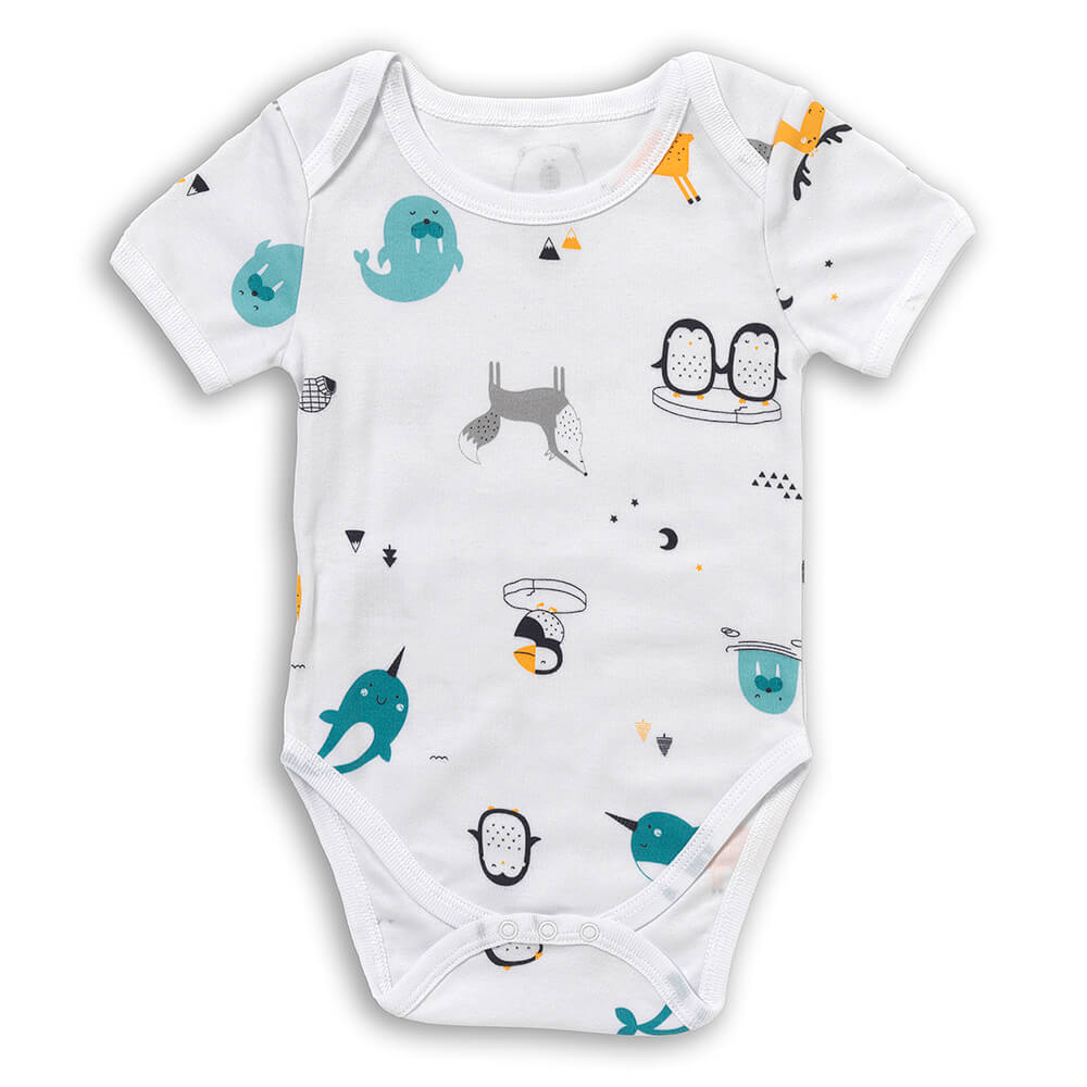 100% Organic Short Sleeve Baby Body - 5-pack