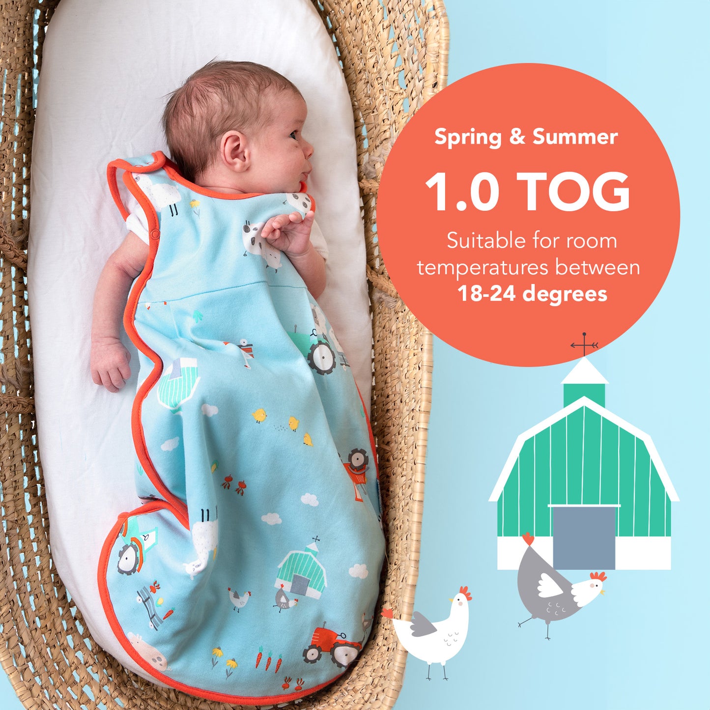 Organic Baby Sleeping Bag - 1.0 TOG