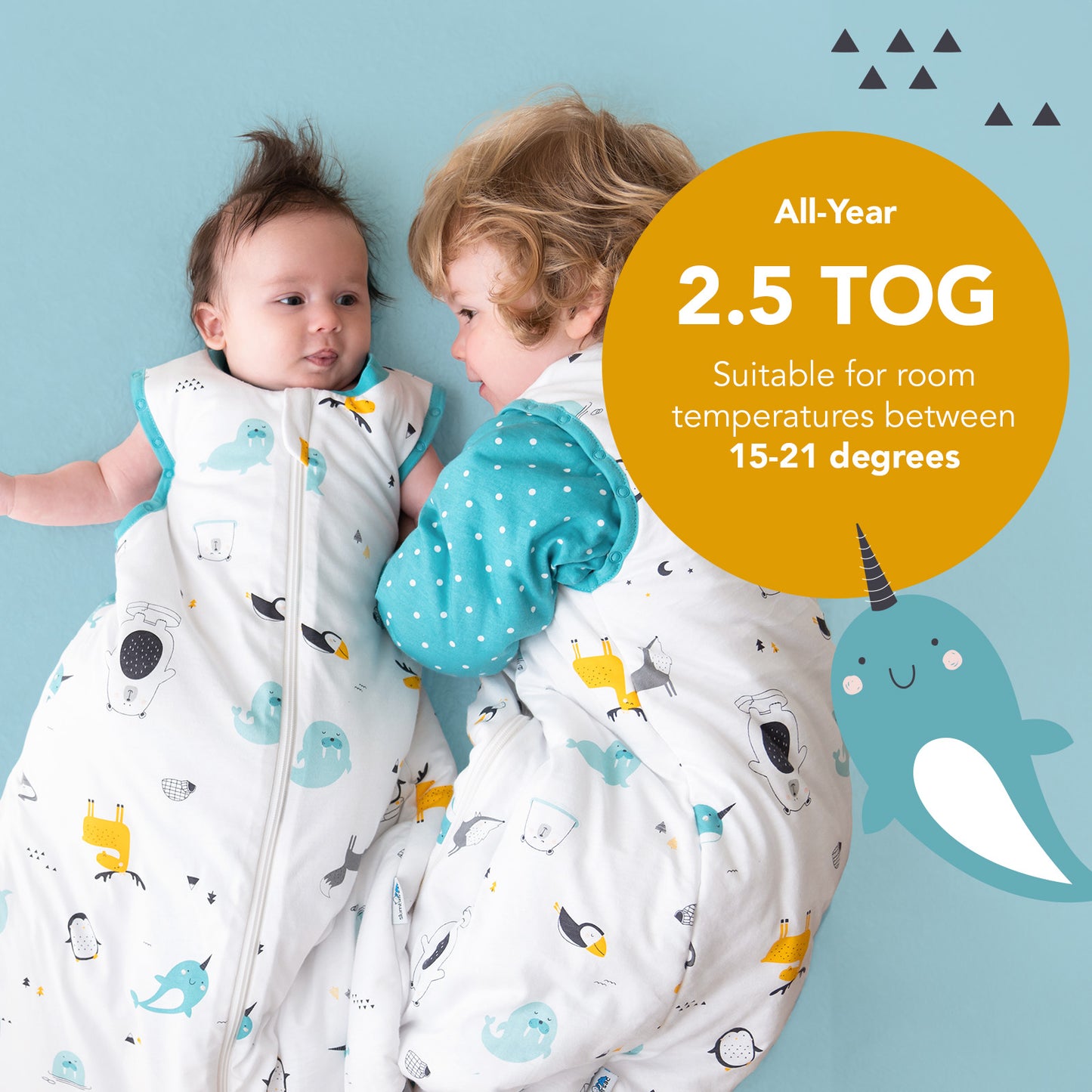 Organic Sleeping Bag with Detachable Sleeves - 2.5 TOG