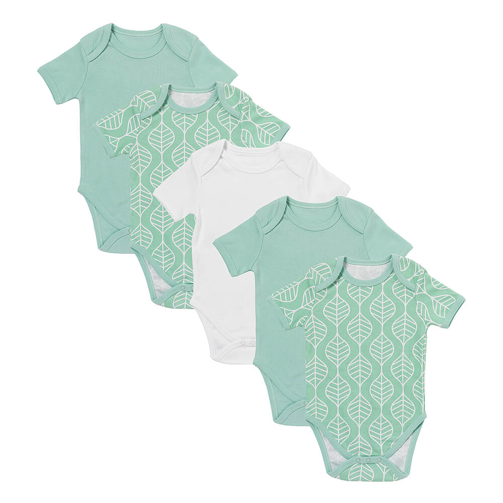 100% Organic Short Sleeve Baby Body - 5-pack