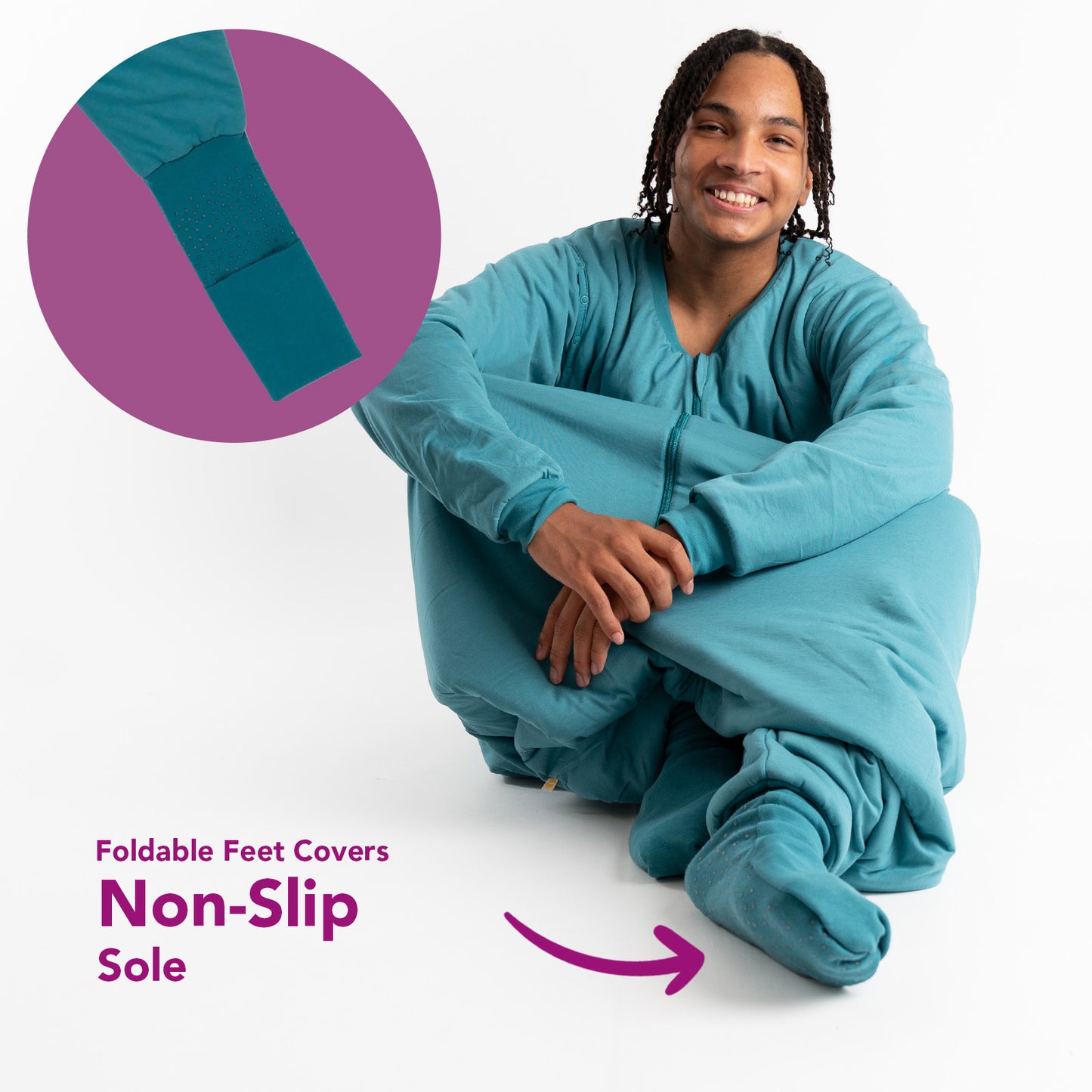 Adult Sleeping Bag with Feet & Detachable Sleeves - 2.5 TOG