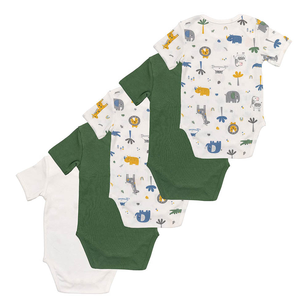 100% Organic Short Sleeve Baby Body - 5-pack