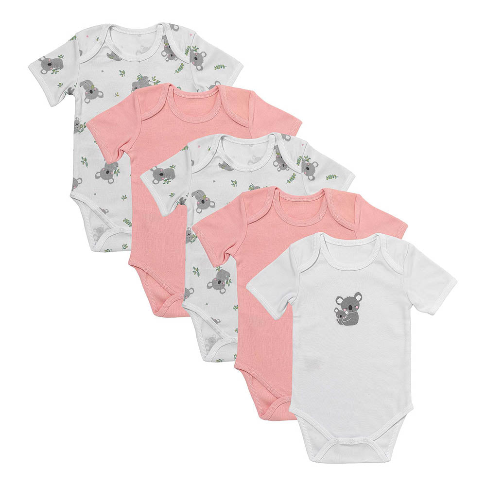 100% Organic Short Sleeve Baby Body - 5-pack