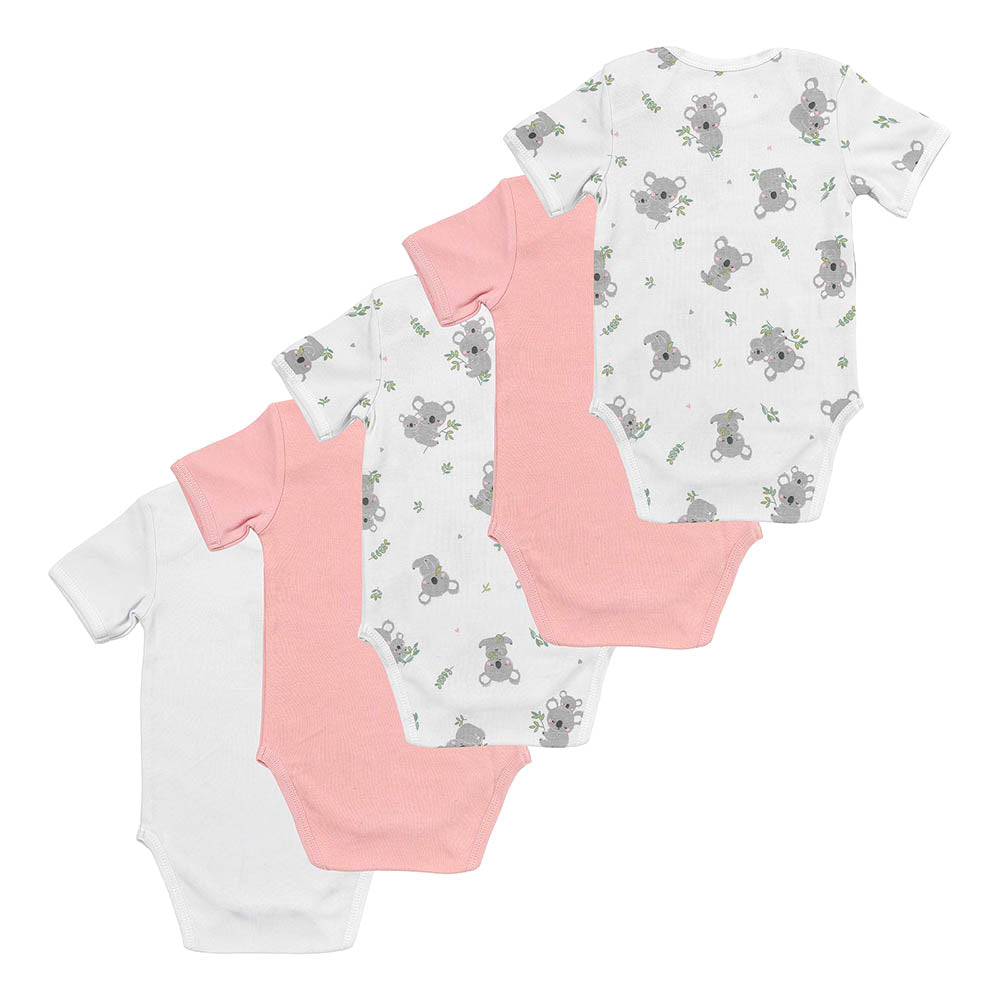 100% Organic Short Sleeve Baby Body - 5-pack