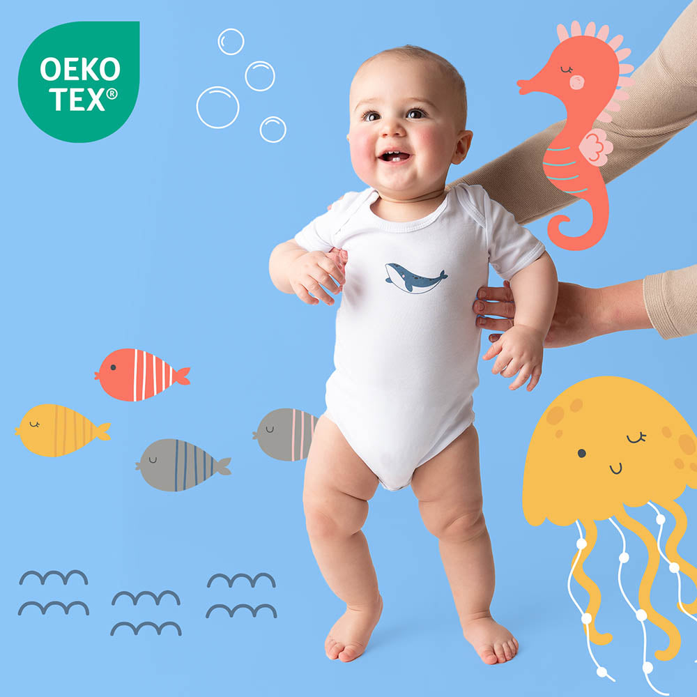 100% Organic Short Sleeve Baby Body - 5-pack