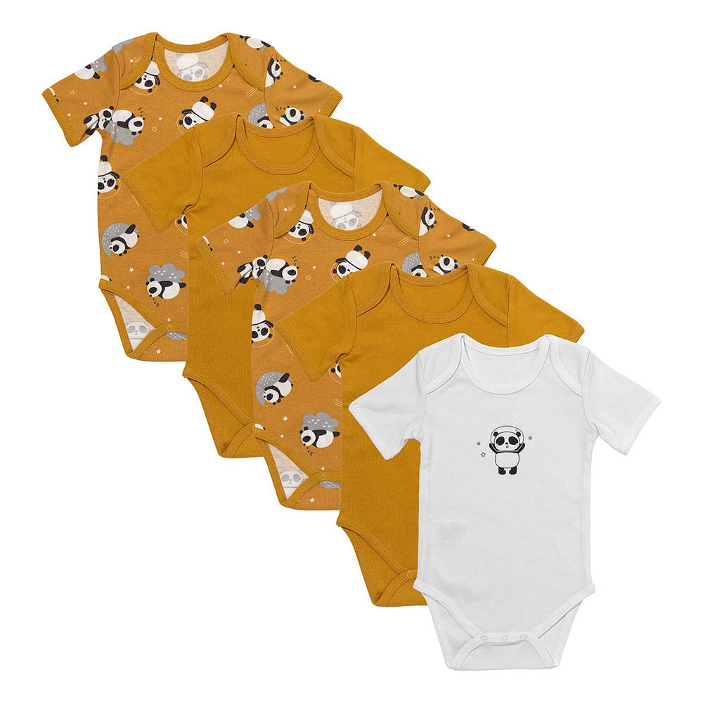 100% Organic Short Sleeve Baby Body - 5-pack