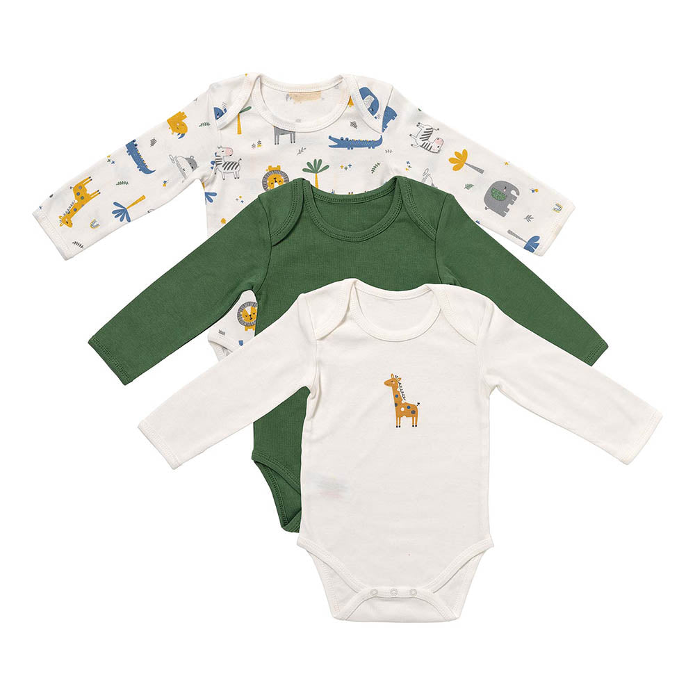 Organic Long Sleeve Baby Body - 3-pack