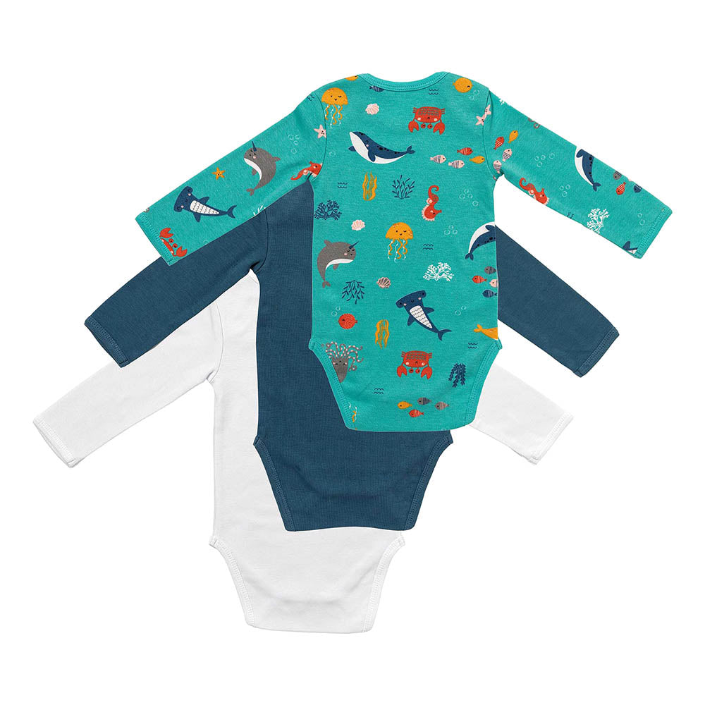 Organic Long Sleeve Baby Body - 3-pack