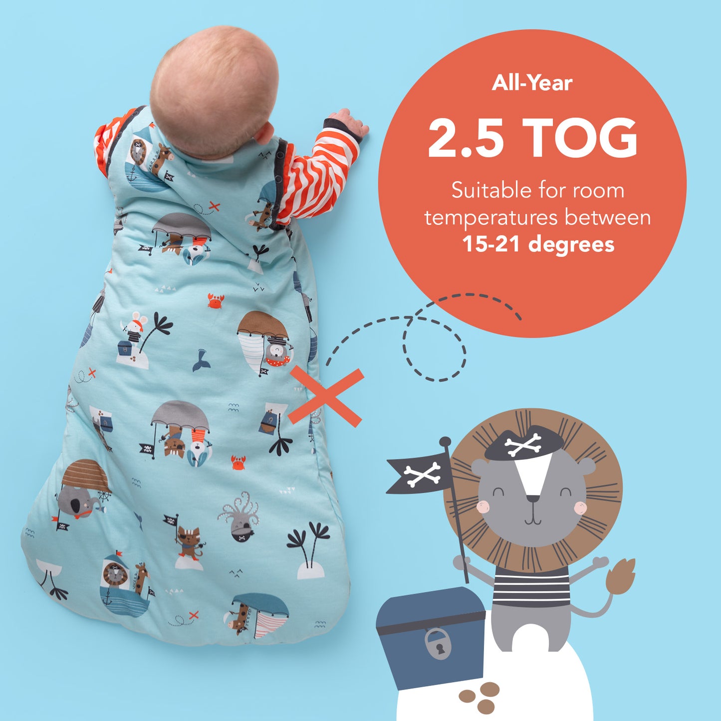 Sleeping Bag with Detachable Sleeves - 2.5 TOG