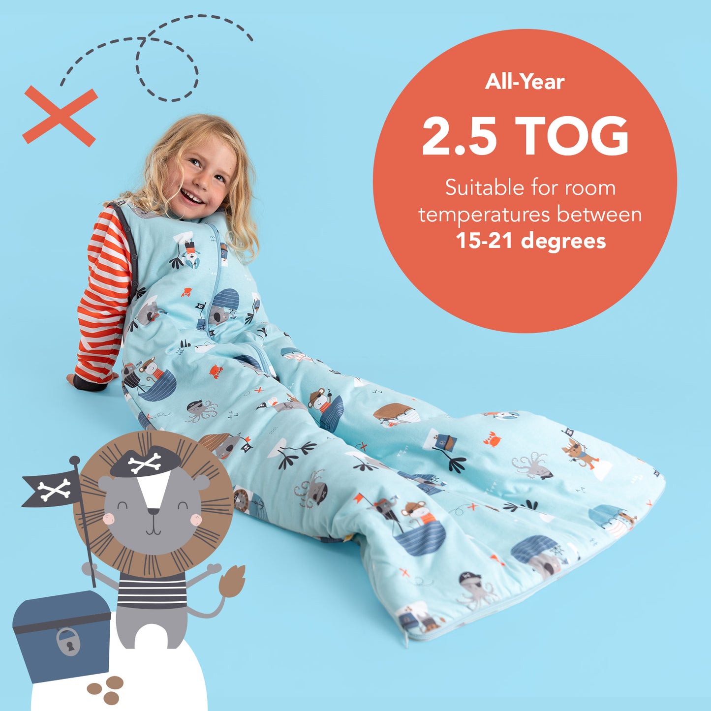 Sleeping Bag with Detachable Sleeves - 2.5 TOG