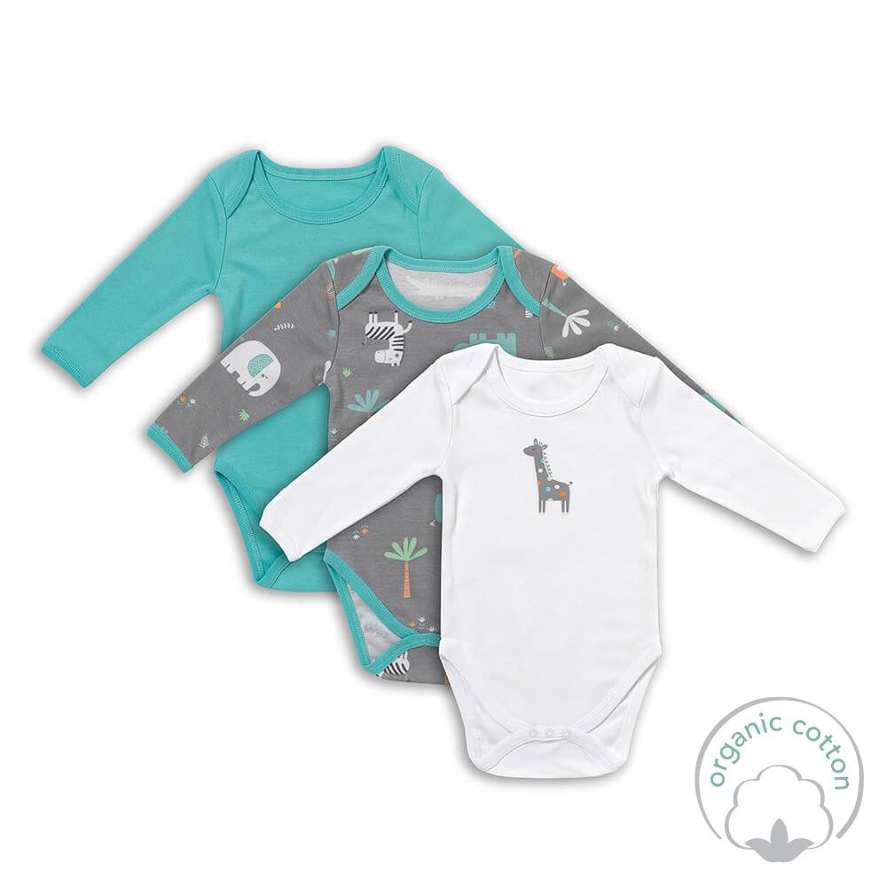 Organic Long Sleeve Baby Body - 3-pack