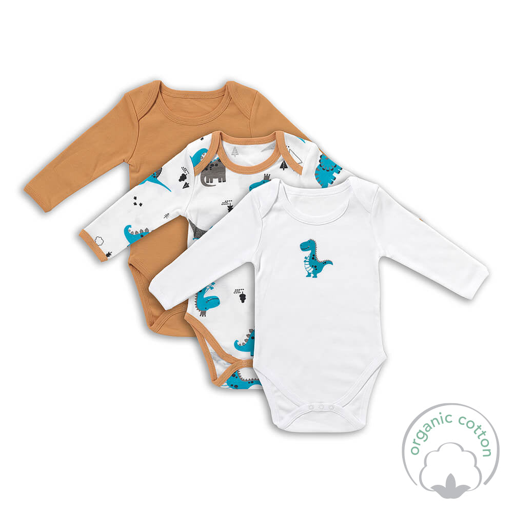 Organic Long Sleeve Baby Body - 3-pack