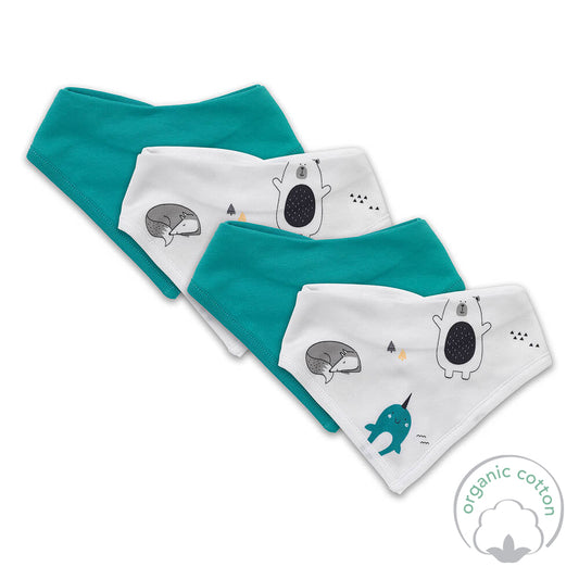 Organic Baby Bandanas - 4-pack