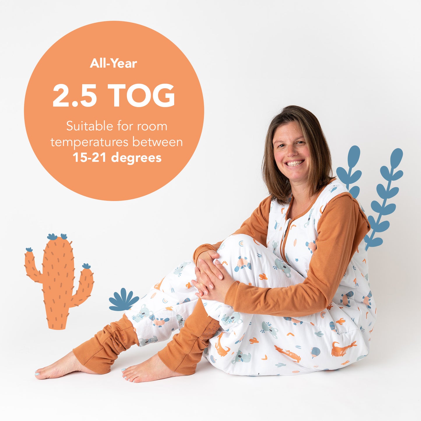 Adult Sleeping Bag with Feet & Detachable Sleeves - 2.5 TOG