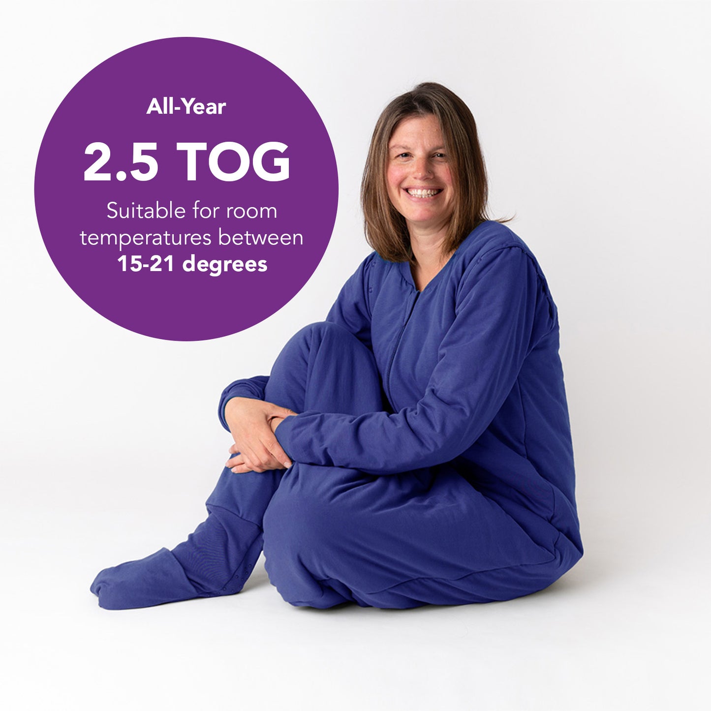 Adult Sleeping Bag with Feet & Detachable Sleeves - 2.5 TOG