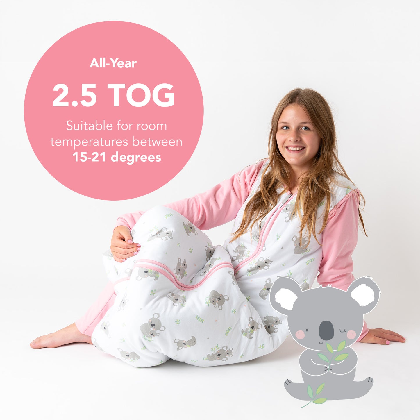 Adult Sleeping Bag with Feet & Detachable Sleeves - 2.5 TOG