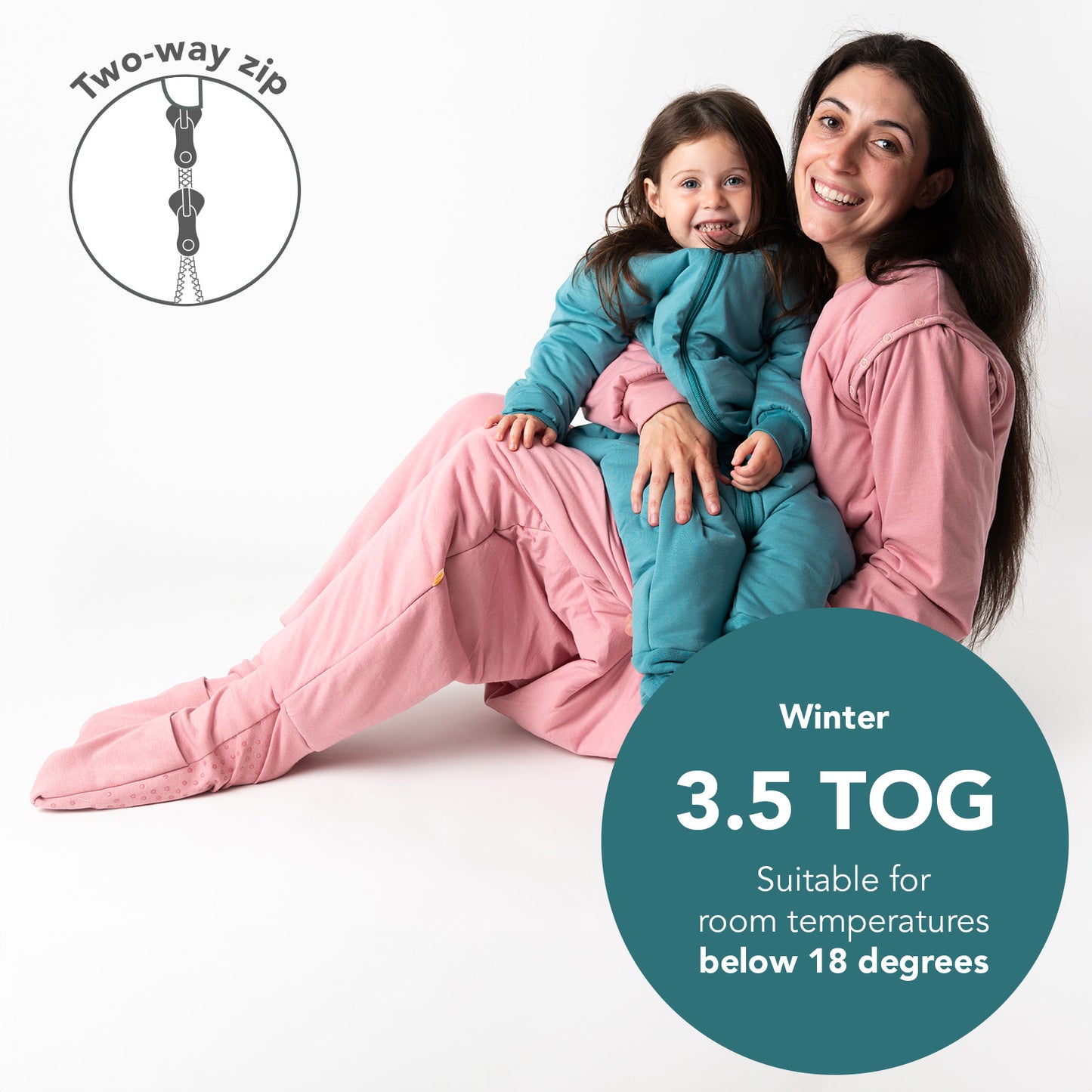 Adult Sleeping Bag with Feet & Detachable Sleeves - 3.5 TOG