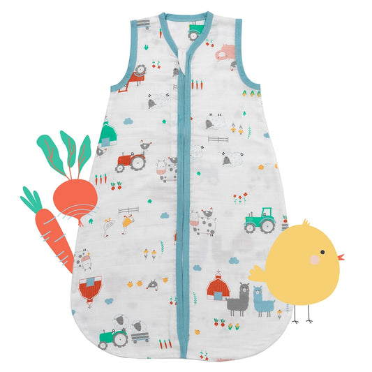 Organic Muslin Baby Sleeping Bag - 0.5 Tog