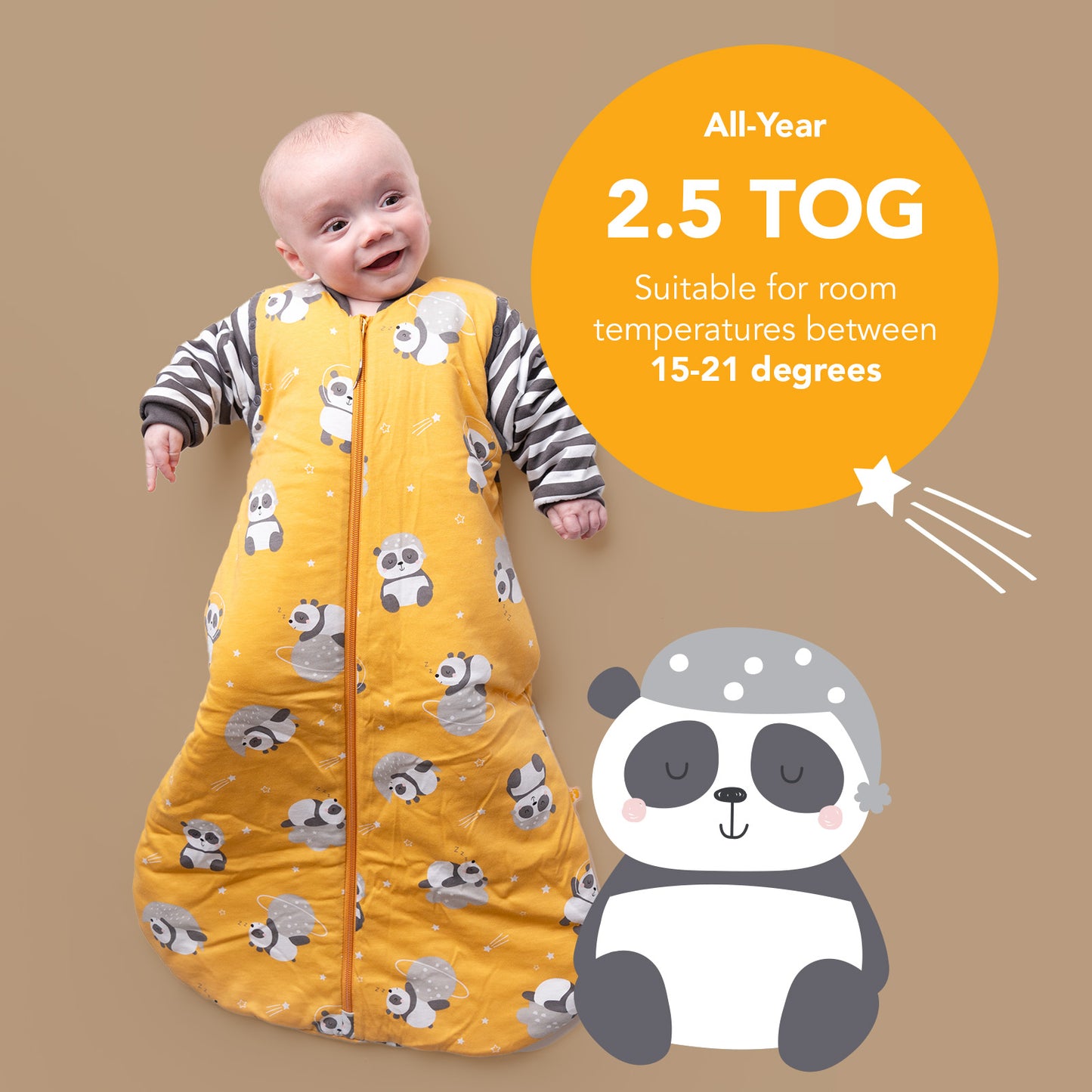 Sleeping Bag with Detachable Sleeves - 2.5 TOG