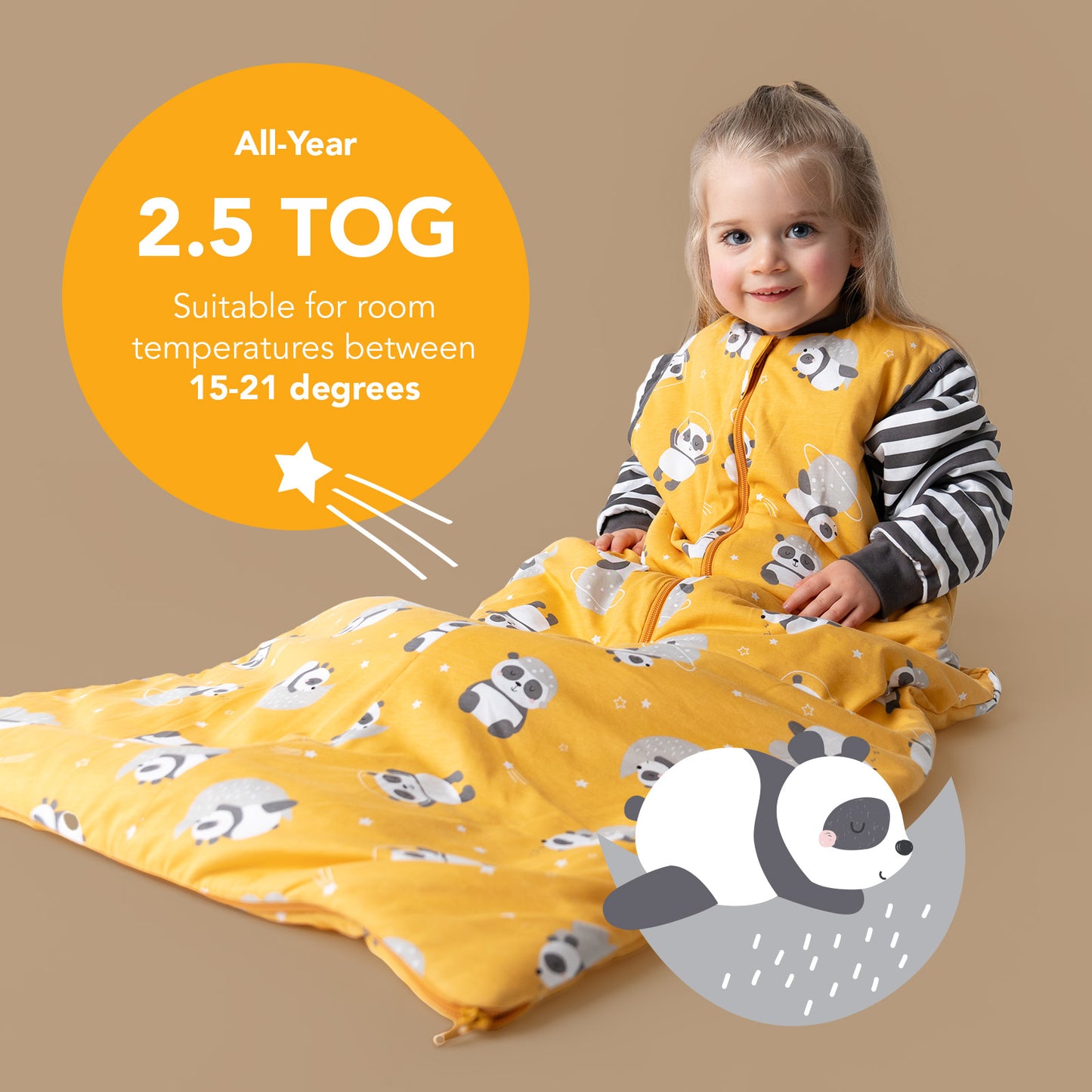 Sleeping Bag with Detachable Sleeves - 2.5 TOG