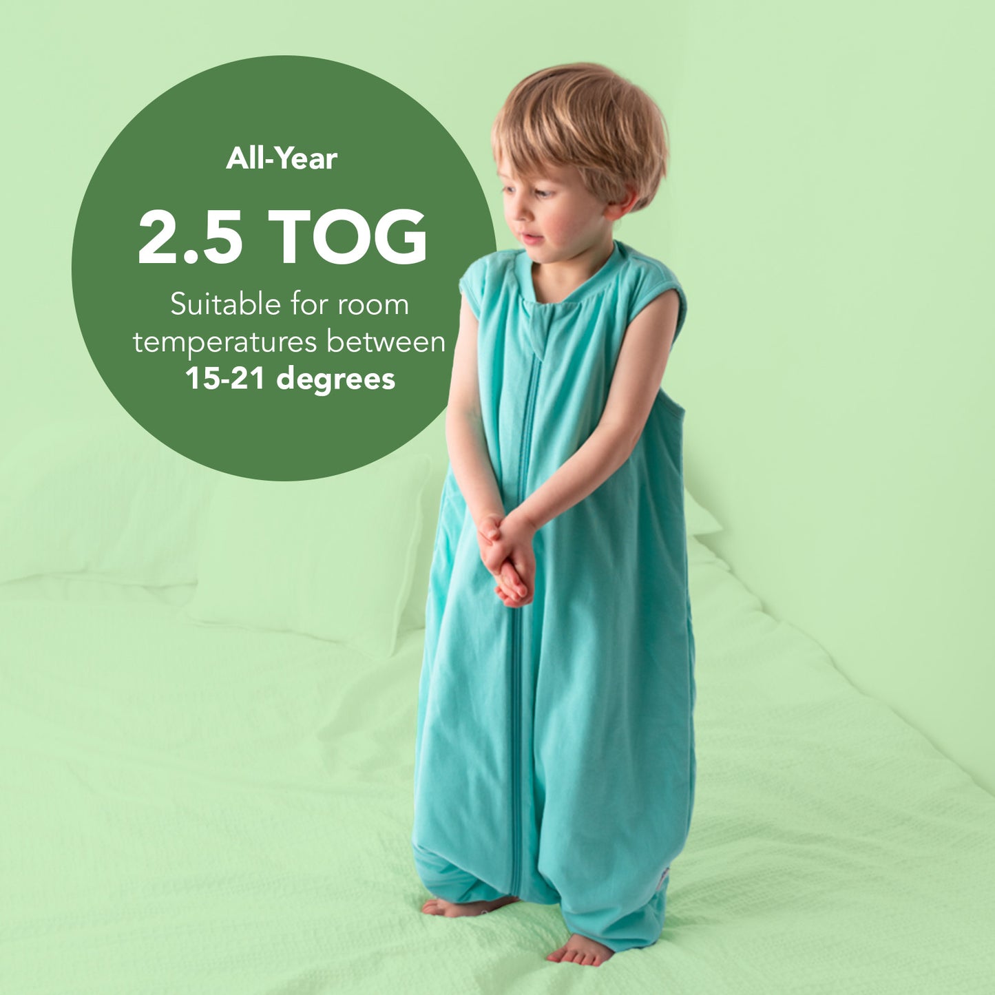 Plain Sleeping Bag with Feet - 2.5 TOG