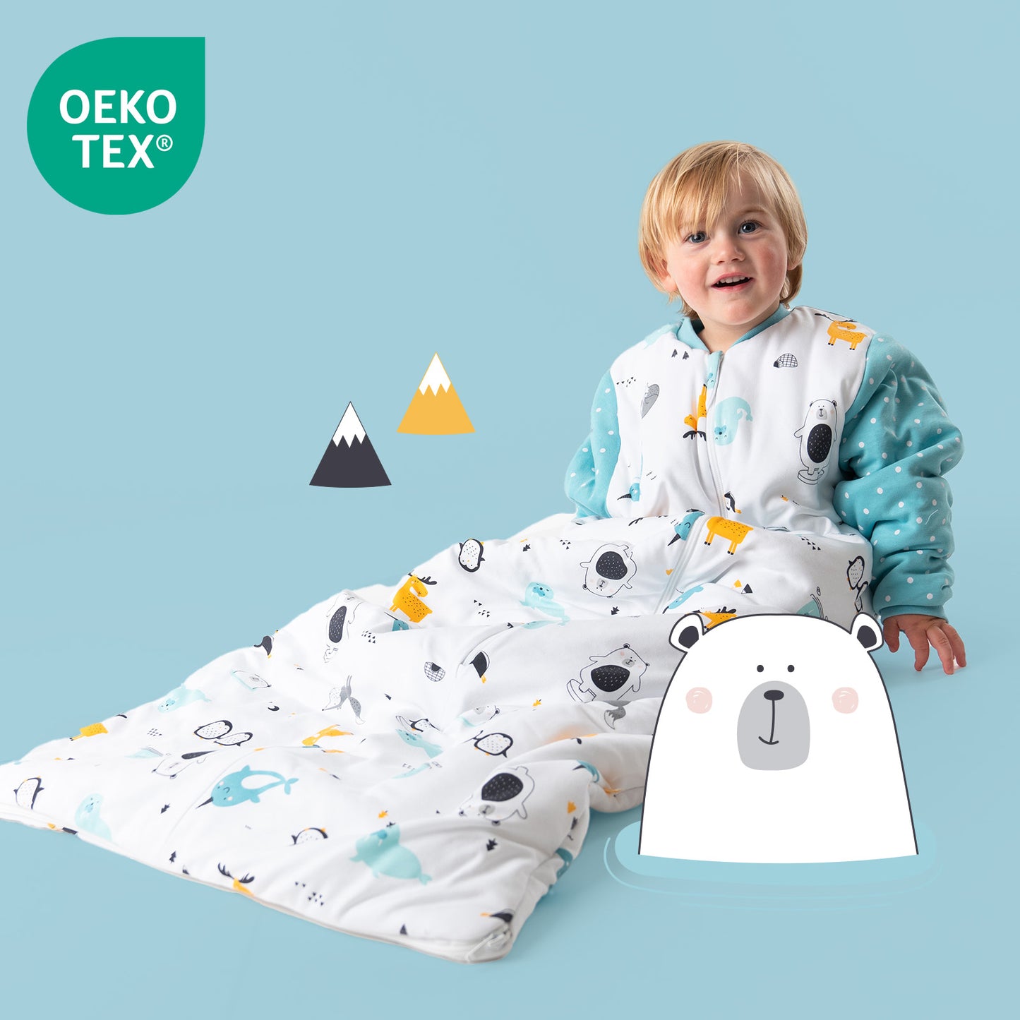 Organic Long Sleeve Baby Sleeping Bag - 3.5 TOG